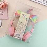 Wholesale Bluetooth Wireless Fashion Glitter Jewel Unicorn Foldable Headphone Headset with Built in Mic for Adults Children Work Home School for Universal Cell Phones, Laptop, Tablet, and More (Pink)